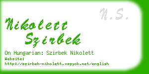 nikolett szirbek business card